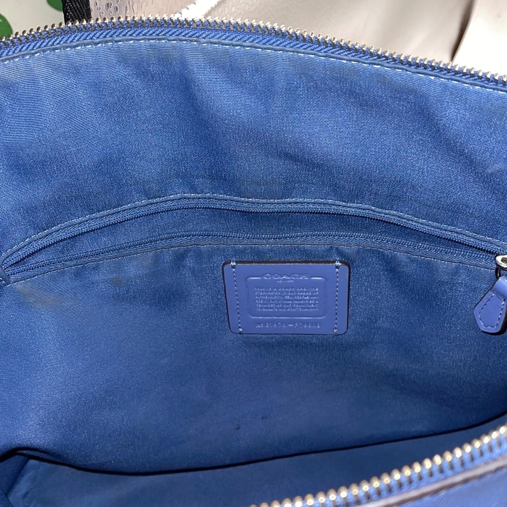 Coach Large Royal Blue Leather Tote G1978-F79608 Striking Coach BIG - Picture 8 of 10
